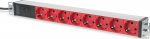 Digitus Listwa zasilająca PDU 19 cali Rack, 8x red schuko socket, 2.0m, 1x wtyk C14, 10A aluminum