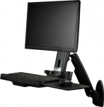 StarTech.com Wall-mounted workstation - Articulated fully movable standing desk with ergonomic height-adjustable monitor arm and keyboard tray - Mus- och scanner holder - En single VESA monitor - Mounting kit (wall plate, rod, keyboard compartment, m ...