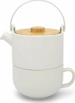 Bredemeijer Tea-for-one Umea white with Bamboo lid 142007