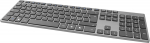 DELTACO Wireless Keyboard, Rechargeable, Aluminium, Pan-Nordic