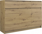 Topeshop CABINET CABINET 3D3S 120CM DĄB ARTISAN DRAWER DOORS