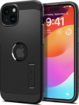 Kaitse&uuml;mbris Tough Armor (MagFit), Apple iPhone 15, must, tugijalaga, MagSafe, Spigen