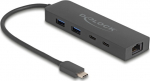 Delock Hub - 1 x USB-C 3.2 Gen 2 + 1 x 100/1000/2.5G + 1 x USB-C 3.2 Gen 2 (Stromversorgung)