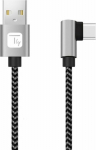 Kabel USB Techly USB-A - USB-C 1 m Black and gray (ICOC MU2AC9-010-AL)
