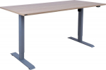 Desk ERGO with 1 motor 160x80xH71-121cm, hickory/silver grey
