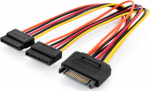 Digitus Assmann SATA Y-Adapter cable 15-pin SATA auf 2x 15-pin SATA ST/BU/BU 0.3m SATA Y-Adapter Cable, 0.3m - 15-pin SATA auf 2x 15-pin SATA, ST/BU/BU - Secure connection and power supply - For the power supply of 2&nbsp;SATA hard drives over a SATA&nbsp;15-P ...