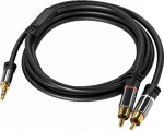 Kabel PremiumCord Jack 3.5mm - RCA (Cinch) x2 5m czarny (kjqcin5)