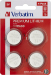 Verbatim LITHIUM BATTERY CR2430 3V 4, PACK CR2430, Single-use