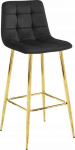 Leobert ARCETO stool - black velvet / GOLDEN legs x 3
