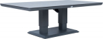 Table TOMSON 150x90xH52-75cm, dark grey with glass top