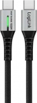 LogiLink USB-C 480 Mb/s, 100W 0.3m w braided black - kabel LogiLink USB-C - USB-C 0.3m M/M E-mark, PD, LED, metal, czarny