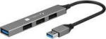 Techly USB-A 3.2 Hub with 4 Slim, USB-A Ports in Metal