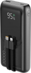 Gembird PB20-PD20-LCD-01 Fast charging power bank with integrated cables, 20W, 20000 mAh, black