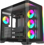 Rampage LYRON Gaming Case PC Mid Tower 7xFan ARGB PWM czarna - Rampage LYRON Gaming Case PC Mid Tower 7xFan ARGB PWM czarna