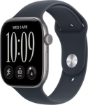 Apple Watch seria 12 GPS, envelope 46 mm z space gray aluminum, navy blue sports strap - size S/M