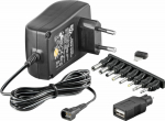 MicroConnect 3-12V Univ. Power Supply, including USB + 8 DC Adapter