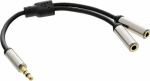 Kabel InLine Jack 3.5mm - Jack 3.5mm x2 0.15m srebrny (99250)