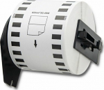 Qoltec Tape Qoltec do BROTHER DK-22205 | 62mm x 30.48m | White/ Black overprint | Roller with handle