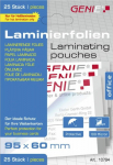 GENIE Laminiertaschen 25 im Visitenkartenformat - Folien