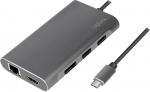 LogiLink UA0382 - Kabelgebunden - USB 3.2 Gen 1 (3.1 Gen 1) Type-C - 100 W - 10.100.1000 Mbit/s - Silber - 5000 Gbit/s