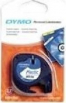 Dymo etiketilint LetraTag Plastic 12mmx4m, must/valge