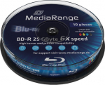 MediaRange Bluray 25GB 10pcs BD-R Spindle Inject Prin. 6x