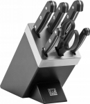 Zwilling Gourmet Knife block set 7-pc, self sharpening, black