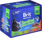 BRIT Premium Cat Sterilised Plate - wet cat food - 12x100g