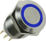 Lamptron push-button / Schalter 16mm - Silverline - blue