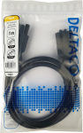 DELTACO GST18 male - GST18 female, grounded, 1m, black