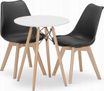 Leobert TODI round table set 60cm white + 2 MARK chairs black