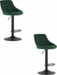 Leobert KAST stool - velvet green / black base x 2