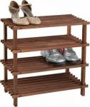 Kesper Tall shoe cabinet made of fir wood, a spacious and adjustable shoe rack with four shelves