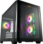 FSP S380-BA Geh&auml;use Midi Tower mITX, mATX Black ARGB, Micro Tower, PC, Schwarz, micro ATX, Mini-ITX, SPCC, Hardened glass, Gaming