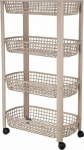Koopman Mobile beige trolley z 4 baskets 78.8x26x46.5cm