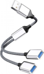 MicroConnect USB-A to 2x USB-A Female, Silver transfer rate 480Mbps