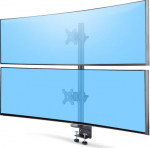 StarTech.com Desk Mount For 2x Vertically Stacked Monitors, Dual 49", TAA - Mounting kit (C-clamp 25 - 100 mm, closes compilation, pole cap, 2 VESA, 2 VESA plates, 2 support collars) - for 2 LCD-monitors / bent LCD-monitors - quick release - steel