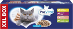 PREVITAL XXL BOX Flavor Mix with Chicken, Veal, Salmon, and Liver in Gravy - Wet Cat Food - 48 x 100g