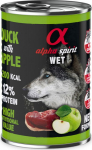 ALPHA SPIRIT WET Duck with apple - wet dog food - 400g