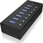 RaidSonic ICYBOX IB-AC618 IcyBox 7 x Port USB 3.0 Hub with USB charge port, Black