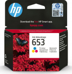 HP 653 TRI-COLOR ORIGINAL INK, EN/FR/GR/AR/TR/PT ADVANTAGE CART