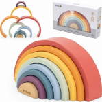 Viga Toys VIGA PolarB Drewniana Tęcza Układanka Klocki Kreatywne Montessori