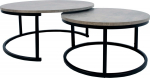 Set of coffee tables BRITU 2pcs, grey