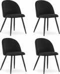 Leobert Zestaw 4 BELLO upholstered chairs made of black velvet for the kitchen