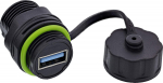 InLine InLine&reg; USB-A-Kabelkupplung, mini, IP68, geschirmt, 2x USB-A Buchse