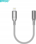 SOMOSTEL BWOO BZ66 adapter Lightning - jack 3.5mm szary