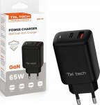 Teltech Charger GaN USB / Typ-C 65W QC PD czarny TCH-05