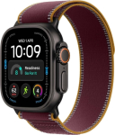 Apple Watch Ultra 4 5G 49mm Black Ti, Burgundy Trail Loop - S/M