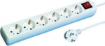 REV Socket line 6-fold 1.4 m w. switch white