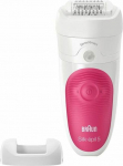 Braun | Epilator | Silk-&eacute;pil 5 SE5500 | Operating time (max) 30 min | Bulb lifetime (flashes) Not applicable | Number of power levels 1 | Wet & Dry | White/Pink